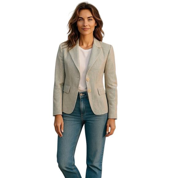 The Limited Heather Grey Pinstripe Blazer | Single Button | Size Medium - Picture 15 of 16